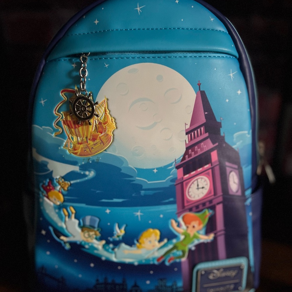 Disney Blue Backpack with Peter Pan and Friends